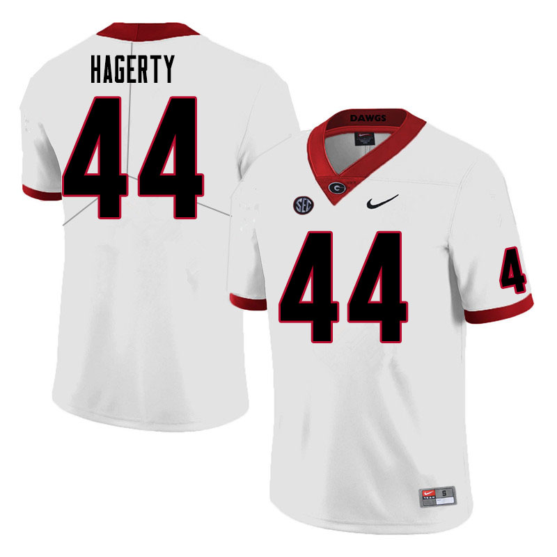 Men #44 Michael Hagerty Georgia Bulldogs College Football Jerseys Sale-White